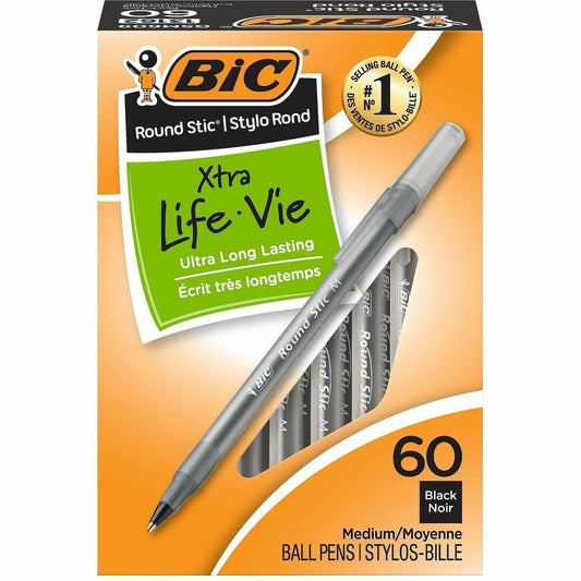 BIC Round Stic Ballpoint Pens (Black)