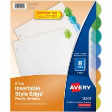 Avery Insertable Style Edge Plastic Dividers, 8 tabs, 1 set