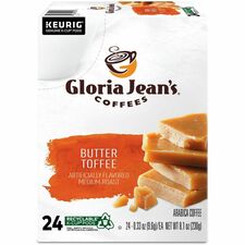 Gloria Jean's K-Cup, Pod Butter Toffee, Keurig Single-Serve K-Cup Pods, Medium Roast Coffee, 24 Count