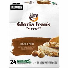 Gloria Jean's K-Cup, Pod Hazelnut Keurig Single-Serve K-Cup Pods, Medium Roast Coffee, 24 Count