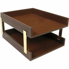 Dacasso Front Load Letter Tray With Gold Posts