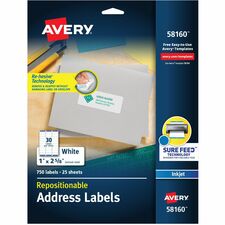 Avery Repositionable Address Labelss - Sure Feed Technology
