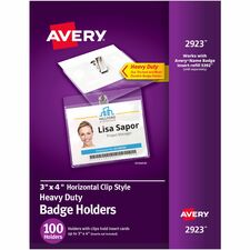 Avery® Heavy-Duty Clip-Style Badge Holders