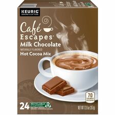 Café Escapes® K-Cup, Pod Milk Chocolate Hot Cocoa Keurig Single-Serve K-Cup Pods, 24 Count