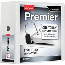 Cardinal® Premier ONE-TOUCH® Easy Open® Locking Slant-D® Rings Binder