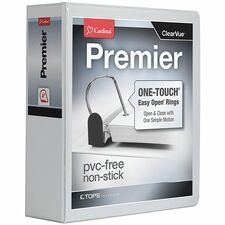 Cardinal® Premier ONE-TOUCH® Easy Open® Locking Slant-D® Rings Binder