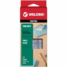 VELCRO® Thin Clear Fasteners 5/8in Circles Clear 75 ct
