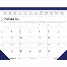 House of Doolittle Deep Blue Print 18.5" Desk Pad Calendar