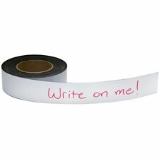 Zeus Write On/Wipe Off Magnetic Label Tape 50' x 2" WHITE