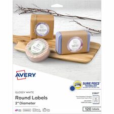 Avery® Glossy White Round Labels2" Diameter