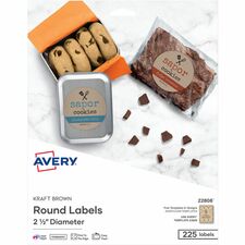Avery® Kraft Brown Round Labels2½" Diameter