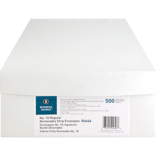 Business Source Plain Peel/Seal Business Envelopes, Gummed