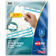 Avery® Big Tab Clear Label Index Maker Dividers