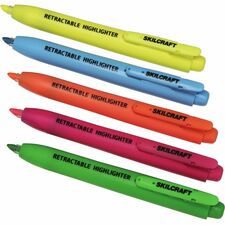 SKILCRAFT® Retractable Highlighters