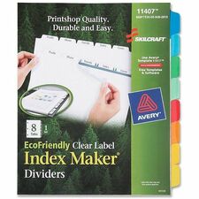 SKILCRAFT® Index Maker 8-Tab Dividers