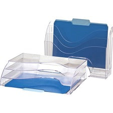 Officemate Clear Wave 2-way Desktop Organizer