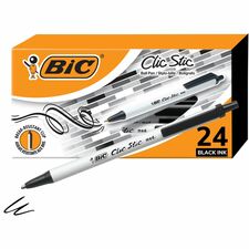 BIC Clic Stic Fashion Retractable Ball Point Pen, Black