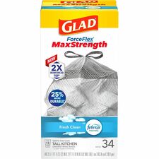 Glad ForceFlex MaxStrength Kitchen Drawstring Trash Bags