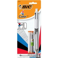 BIC 4-Color 3+1 Ball Pen and Pencil, Assorted Inks