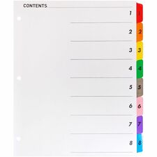 Business Source Table of Content Quick Index Dividers
