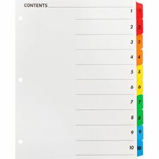 Business Source Table of Content Quick Index Dividers