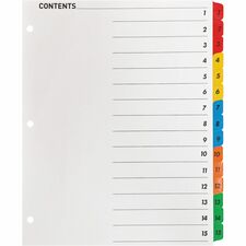 Business Source Table of Content Quick Index Dividers