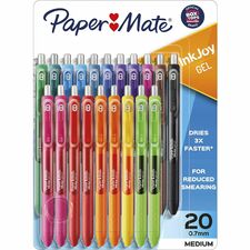 Paper Mate InkJoy® Gel Pens, Medium Point, 0.7 mm, Assorted Colors, Pack Of 20