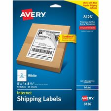Avery® White Rectangle Labels TrueBlock®, 8½" x 5½" , for Laser and Inkjet Printers