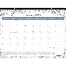 Blueline Passion Floral Desk Pad Calendar