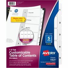 Avery® Classification Folder 5-tab TOC Dividers