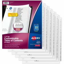 Avery® 1-31 Custom Table of Contents Dividers