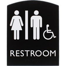 Lorell Arched Unisex Handicap Restroom Sign