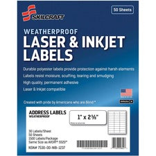 SKILCRAFT Weatherproof Mailing Labels