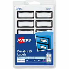 Avery® Durable Labels, 3/4" x 1-3/4" , Black Border, 60 Total (5219)