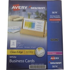SKILCRAFT® Avery Clean Edge 2-sided Business Cards