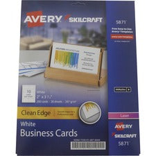 SKILCRAFT® Avery Clean Edge 2-sided Business Cards