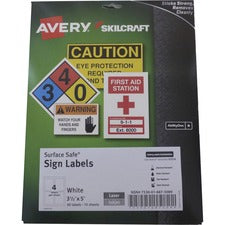 SKILCRAFT® Avery Surface Safe Sign Labels