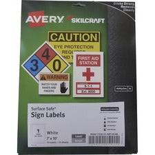 SKILCRAFT® Avery Surface Safe Sign Labels