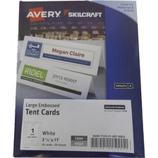 SKILCRAFT® Avery 2-sided Tent Cards