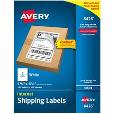 Avery® Printable Shipping Labels, 5.5" x 8.5" , 200 Labels (8426)