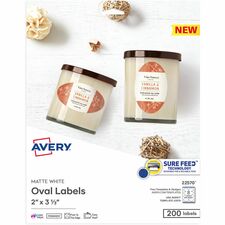 Avery® Matte White Sure Feed Labels