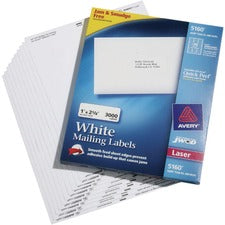 SKILCRAFT White Self-Adhesive Laser Labels