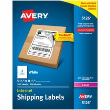 Avery® Internet Shipping Labels, 5.5" x 8.5" , 200 Total (05126)
