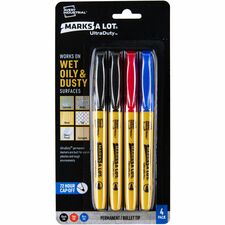 Avery® Marks A Lot UltraDuty Markers, Bullet Tip, 4 Assorted Markers (29848)