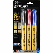Avery® Marks A Lot UltraDuty Markers, Chisel Tip, 3 Assorted Markers (29864)