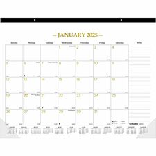 Blueline Classic Gold Monthly Desk Pad Calendar