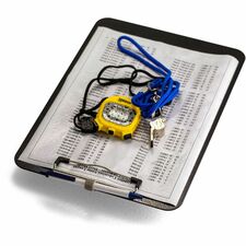 Officemate Low Profile Recycled Plastic Letter Size Clipboard w Pen Holder Black