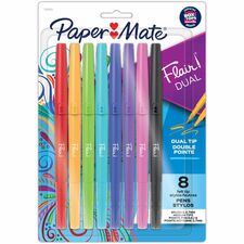Paper Mate Flair DUAL Pens, Brush & Medium Tips (0.7mm)