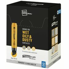 Avery® Marks A Lot UltraDuty Markers, XL Wide Tip, 12 Black Markers (29866)
