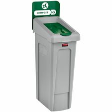 Rubbermaid Commercial Slim Jim Recycling Station 1-Stream Compost, 23 Gal